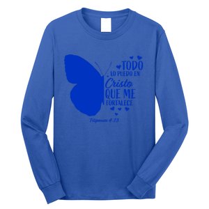 Cute Spanish Christian Bible Verse Religious Butterfly Gift Long Sleeve Shirt