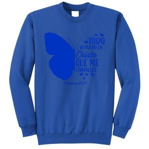 Cute Spanish Christian Bible Verse Religious Butterfly Gift Sweatshirt