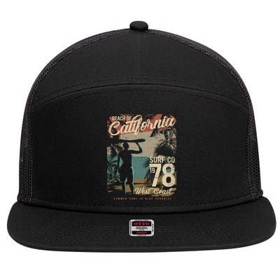 California Surf 7 Panel Mesh Trucker Snapback Hat