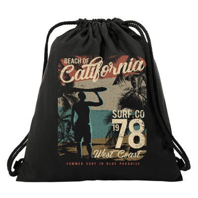 California Surf Drawstring Bag