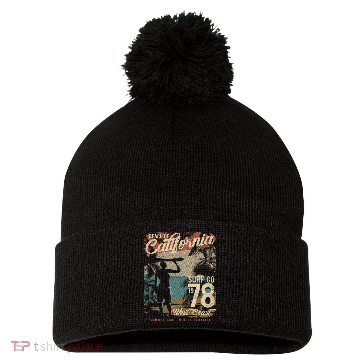 California Surf Pom Pom 12in Knit Beanie