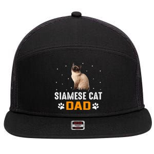 Cat Siamese Cat Dad Siamese Cat Gift 7 Panel Mesh Trucker Snapback Hat