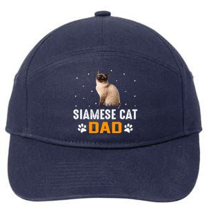 Cat Siamese Cat Dad Siamese Cat Gift 7-Panel Snapback Hat