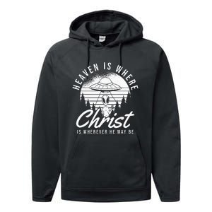 Christianity Spaceship Catholic Bible Christian Alien Jesus Performance Fleece Hoodie