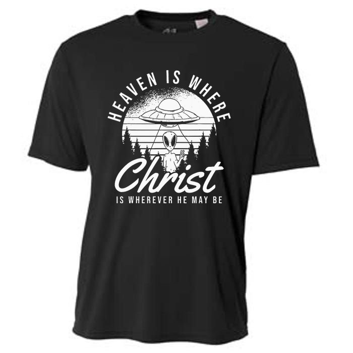 Christianity Spaceship Catholic Bible Christian Alien Jesus Cooling Performance Crew T-Shirt