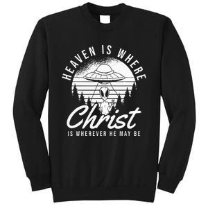 Christianity Spaceship Catholic Bible Christian Alien Jesus Sweatshirt