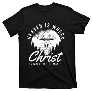 Christianity Spaceship Catholic Bible Christian Alien Jesus T-Shirt