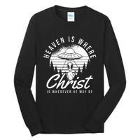 Christianity Spaceship Catholic Bible Christian Alien Jesus Tall Long Sleeve T-Shirt