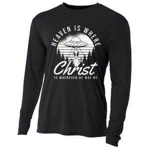 Christianity Spaceship Catholic Bible Christian Alien Jesus Cooling Performance Long Sleeve Crew