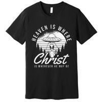 Christianity Spaceship Catholic Bible Christian Alien Jesus Premium T-Shirt