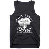 Christianity Spaceship Catholic Bible Christian Alien Jesus Tank Top