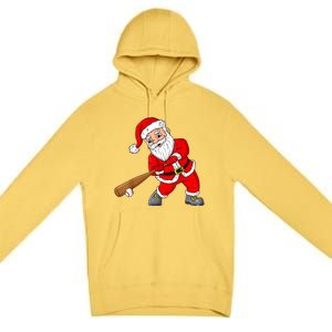 Christmas Santa Claus With Baseball Bat Teens Xmas Gift Premium Pullover Hoodie