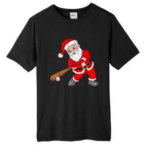 Christmas Santa Claus With Baseball Bat Teens Xmas Gift Tall Fusion ChromaSoft Performance T-Shirt