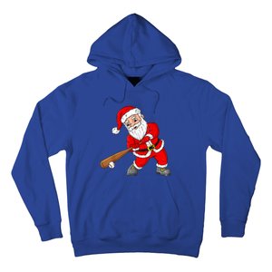 Christmas Santa Claus With Baseball Bat Teens Xmas Gift Hoodie