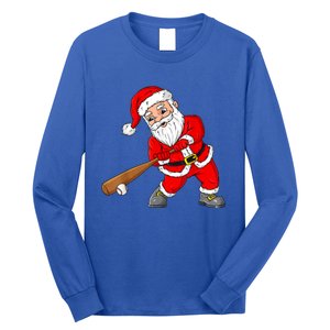 Christmas Santa Claus With Baseball Bat Teens Xmas Gift Long Sleeve Shirt