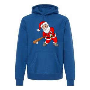 Christmas Santa Claus With Baseball Bat Teens Xmas Gift Premium Hoodie