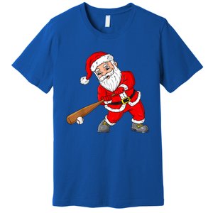 Christmas Santa Claus With Baseball Bat Teens Xmas Gift Premium T-Shirt