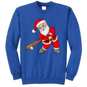 Christmas Santa Claus With Baseball Bat Teens Xmas Gift Tall Sweatshirt