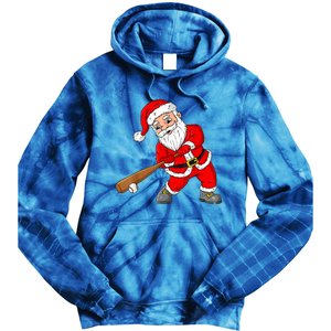 Christmas Santa Claus With Baseball Bat Teens Xmas Gift Tie Dye Hoodie