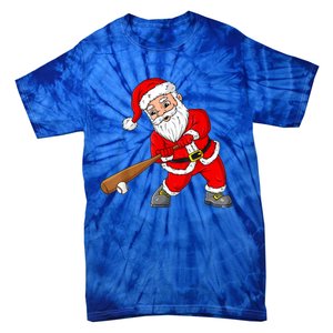 Christmas Santa Claus With Baseball Bat Teens Xmas Gift Tie-Dye T-Shirt