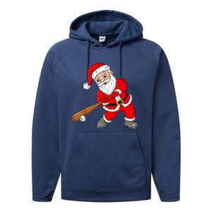 Christmas Santa Claus With Baseball Bat Teens Xmas Gift Performance Fleece Hoodie