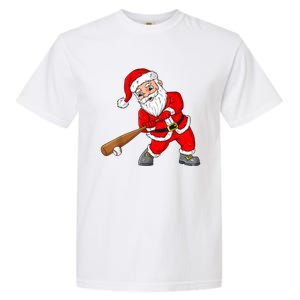 Christmas Santa Claus With Baseball Bat Teens Xmas Gift Garment-Dyed Heavyweight T-Shirt