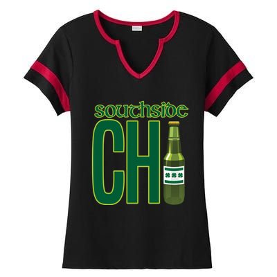 Chirish Southside Chicago St Patrick's Day Irish Beer Gift Ladies Halftime Notch Neck Tee