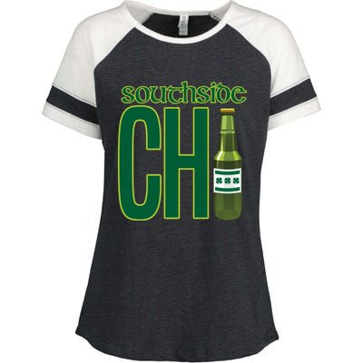 Chirish Southside Chicago St Patrick's Day Irish Beer Gift Enza Ladies Jersey Colorblock Tee