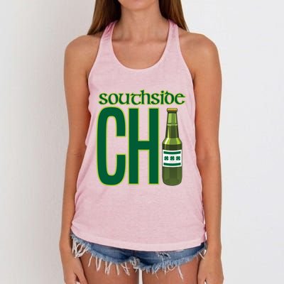 Chirish Southside Chicago St Patrick's Day Irish Beer Gift Women's Knotted Racerback Tank