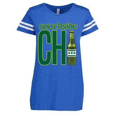 Chirish Southside Chicago St Patrick's Day Irish Beer Gift Enza Ladies Jersey Football T-Shirt