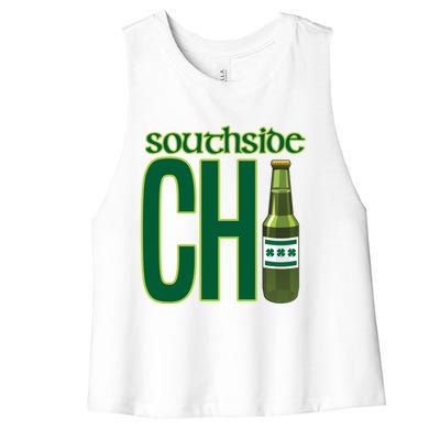 Chirish Southside Chicago St Patrick's Day Irish Beer Gift Women's Racerback Cropped Tank