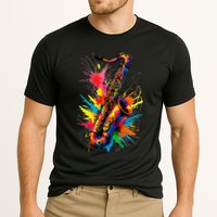 Colorful Saxophone Performance Shirt