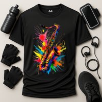 Colorful Saxophone Performance Shirt