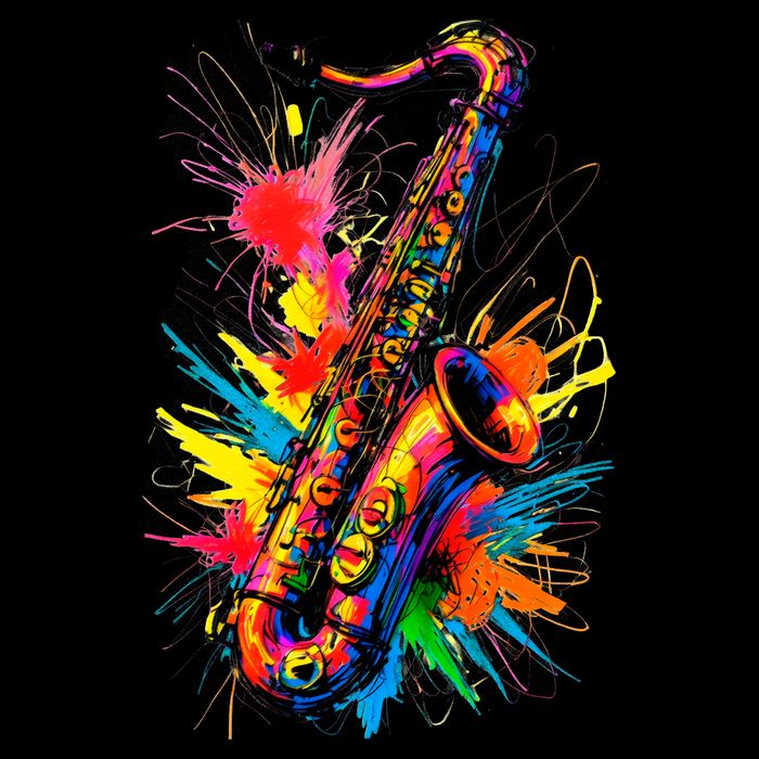 Colorful Saxophone Apron