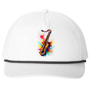 Colorful Saxophone Snapback Five-Panel Rope Hat