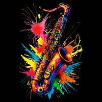 Colorful Saxophone 7-Panel Snapback Hat