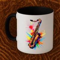 Colorful Saxophone Mug