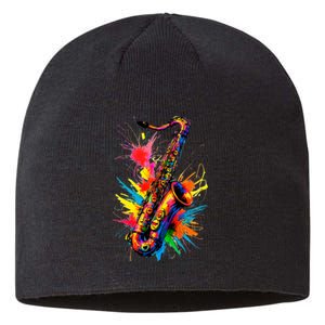 Colorful Saxophone Sustainable Beanie