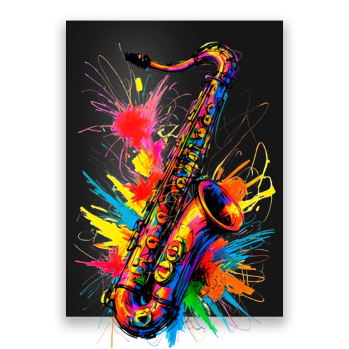 Colorful Saxophone Poster