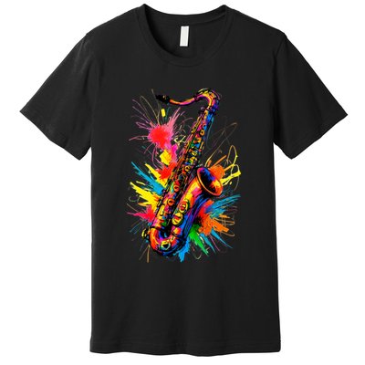 Colorful Saxophone Premium T-Shirt