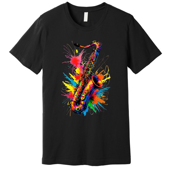 Colorful Saxophone Premium T-Shirt