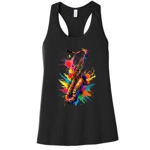 Colorful Saxophone Women's Racerback Tank