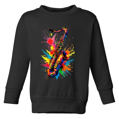 Colorful Saxophone Toddler Sweatshirt