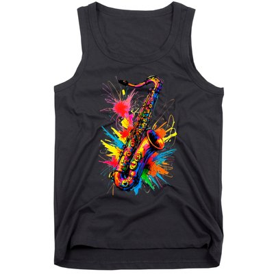 Colorful Saxophone Tank Top