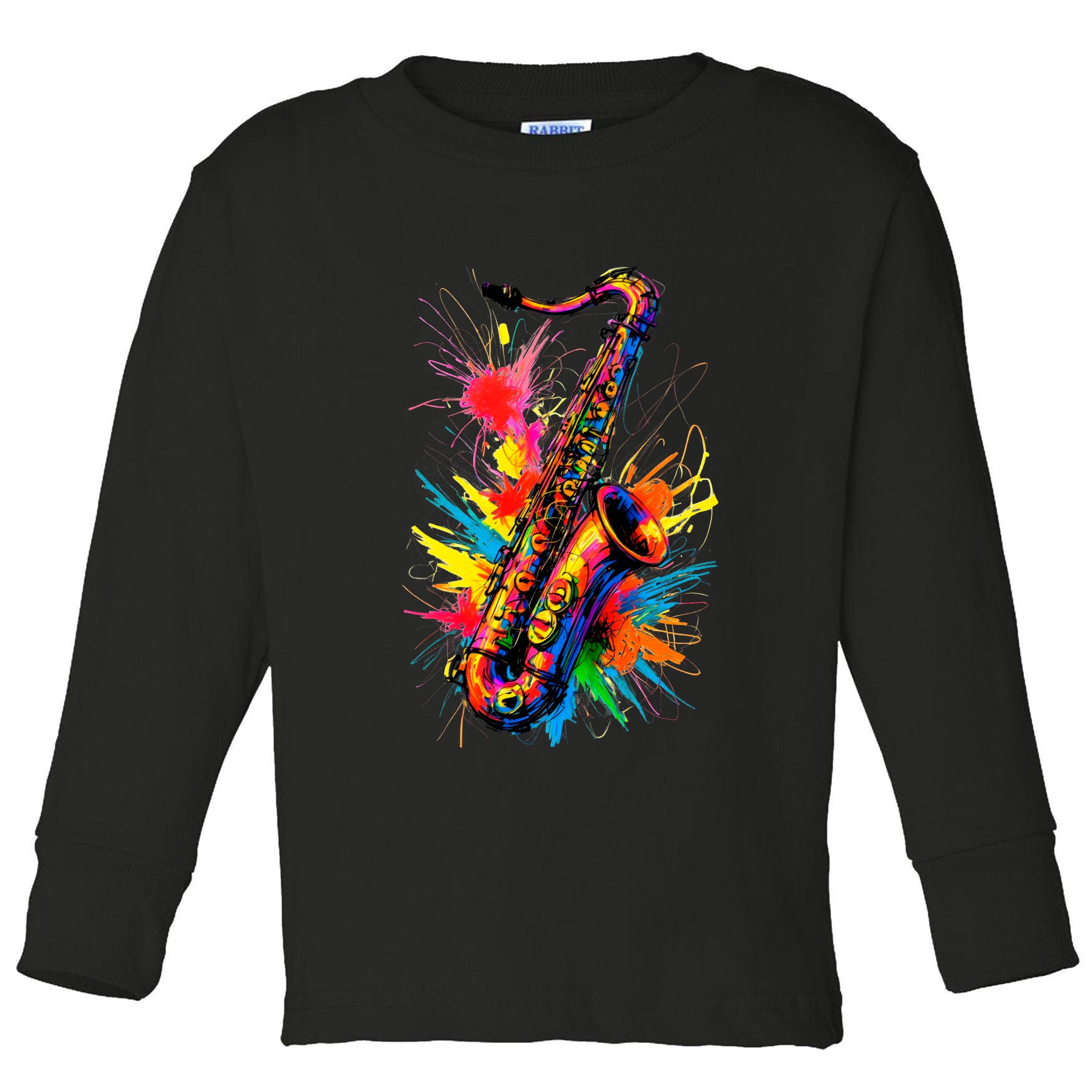 Colorful Saxophone Toddler Long Sleeve Shirt