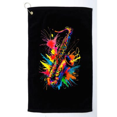 Colorful Saxophone Golf Towel