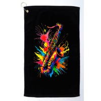 Colorful Saxophone Golf Towel