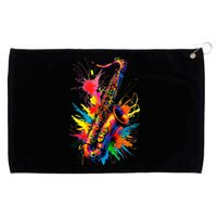 Colorful Saxophone Grommeted Golf Towel