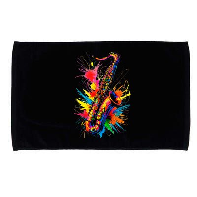 Colorful Saxophone Microfiber Hand Towel