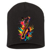 Colorful Saxophone Short Acrylic Beanie